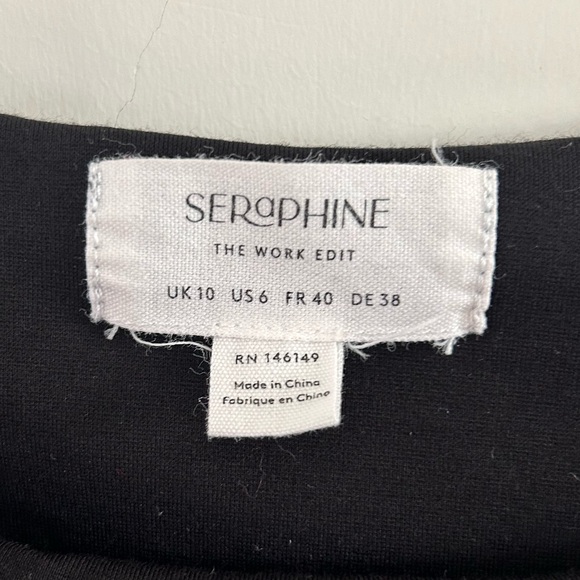 Seraphine maternity Elegant Black Kimono-Style Top size 6 medium work top - Picture 2 of 3